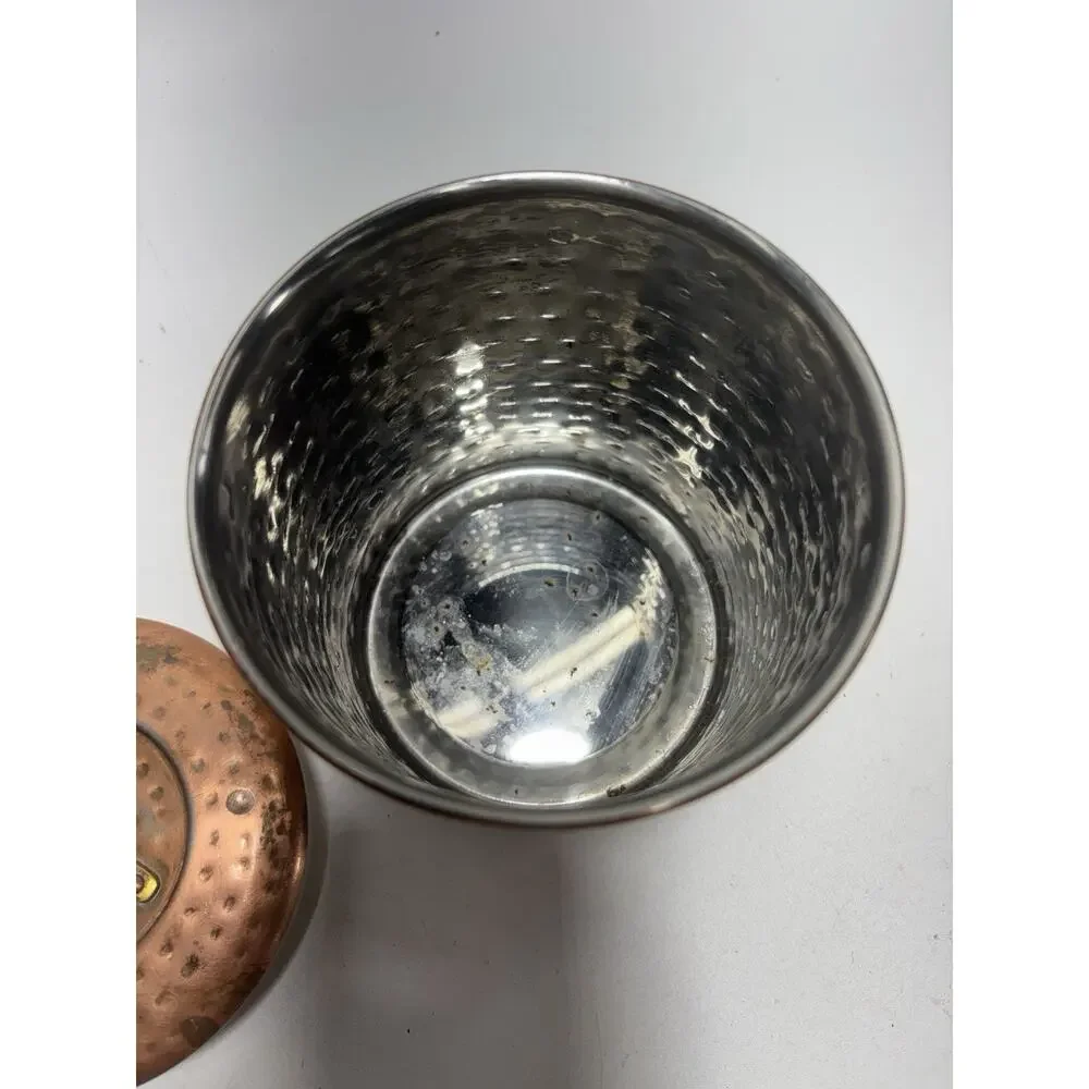 Vintage Old Dutch Hammered Copper Mini Ice Bucket Lid India